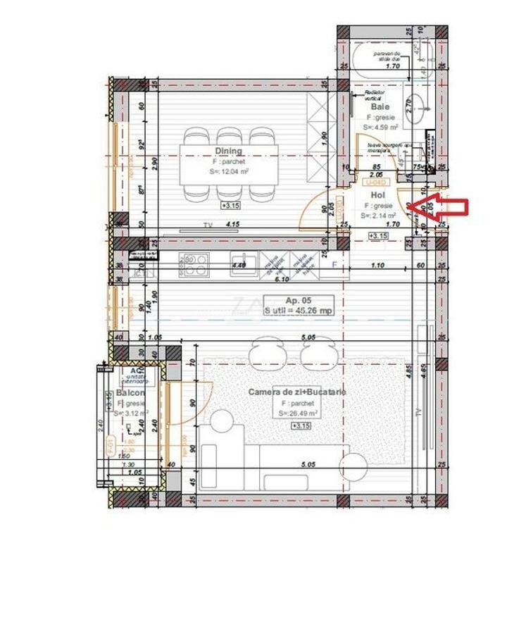 Bloc la asfalt. Etaj 1. Loc de parcare. - 7