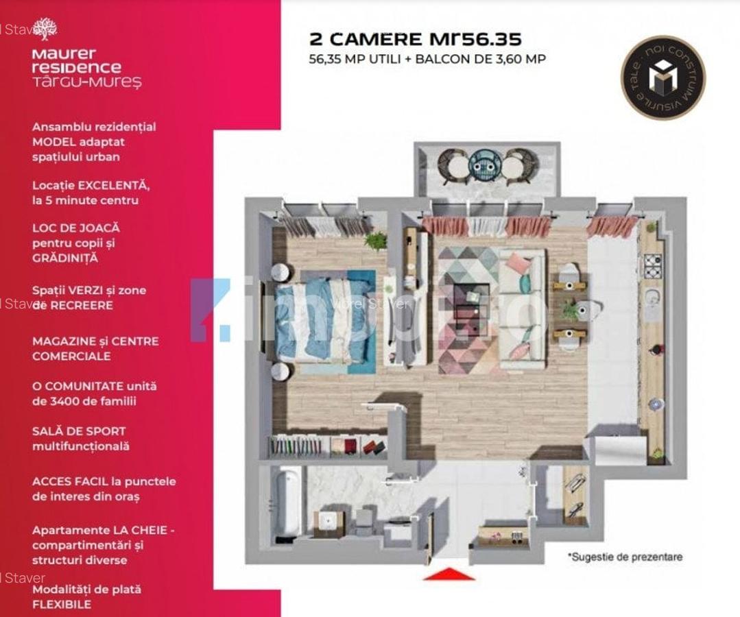 Apartament cu 2 camere + balcon si boxa, Targu Mures - 4