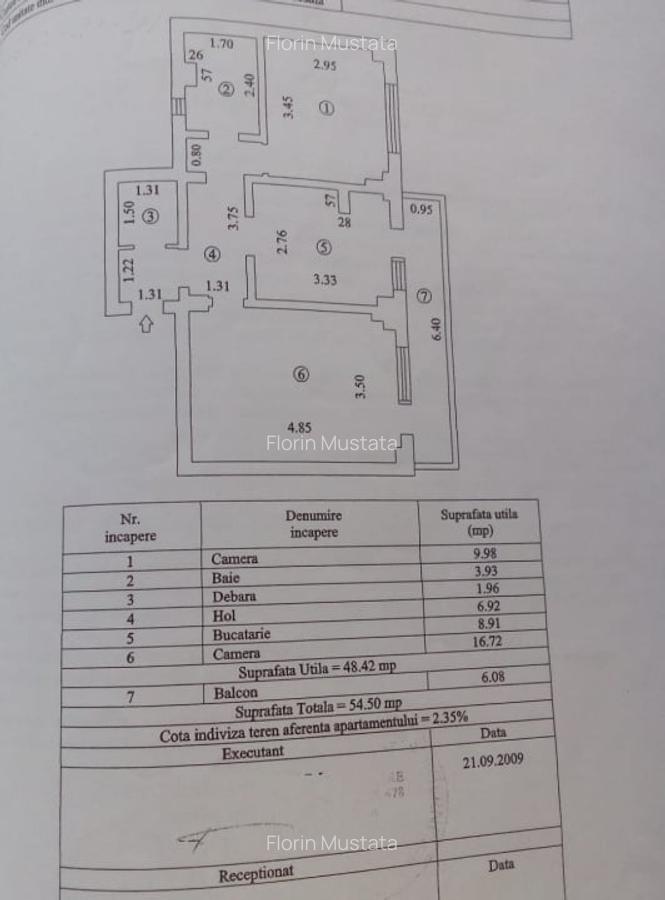 Apartament 2 camere 54mp, Etaj 1, zona Radu Negru - 1