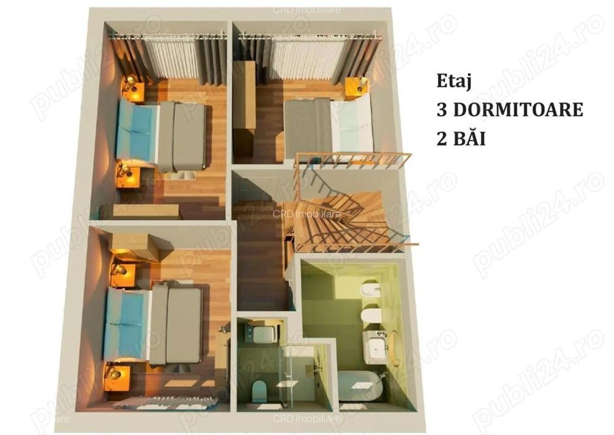 La 600 m de Centrul Vechi PROIECT NOU case tip insiruite P+E+M, s.c.198 mp - 4