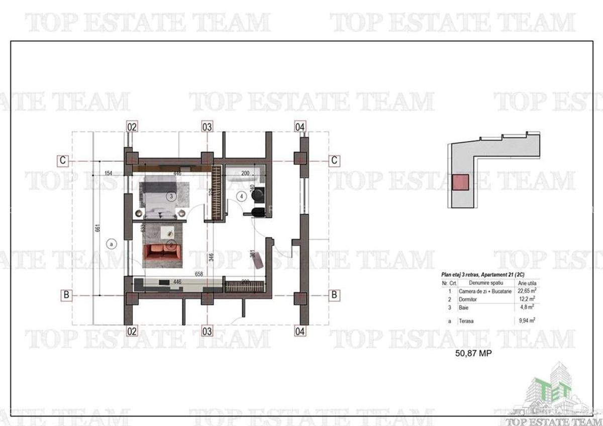 Apartament tip studio bloc nou metrou 1 Decembrie 1918 - 1