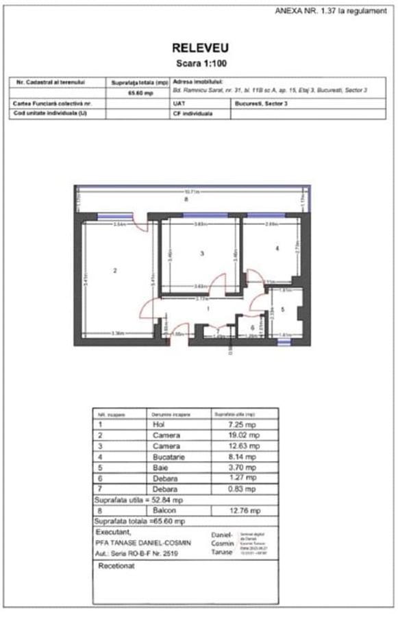 Apartament 2 camere str Ramnicu Sarat 31 Sec 3 Balcon generos 12 mp - comision 0 - 8