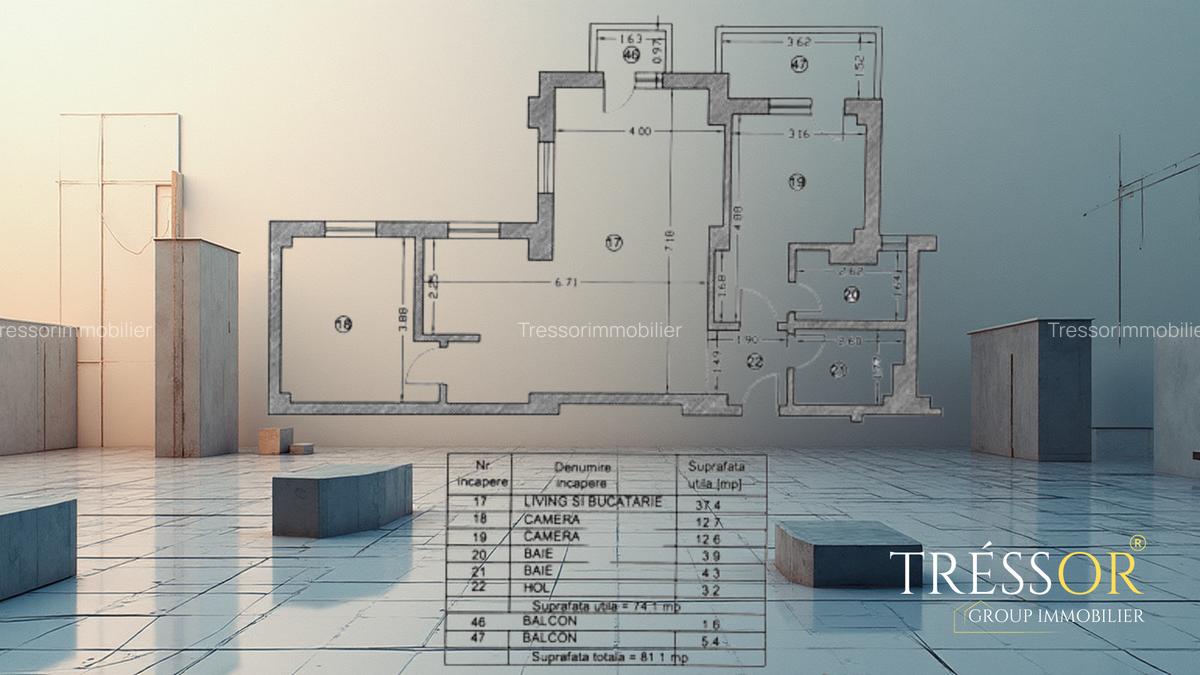 3 camere, 81 mp, 2 balcoane, 2 băi, bloc nou - 2