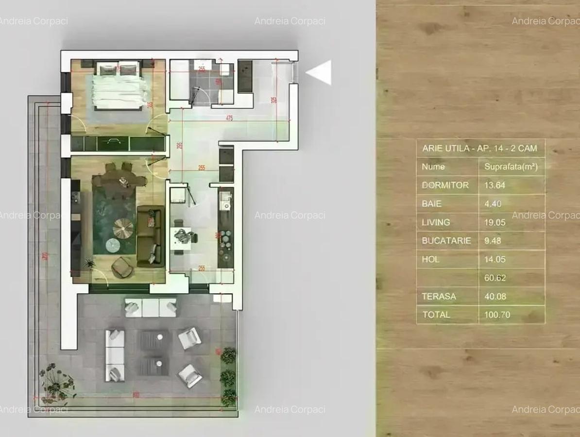 Apartament 2 camere cu TERASA| Pompa Caldura | Direct Dezvoltator - 3