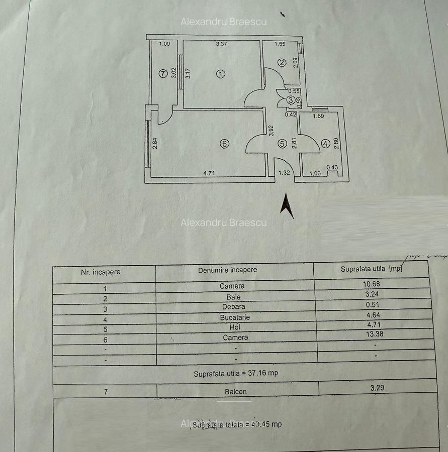 Apartament cu doua camere decomandat Micro 39 etaj 2 LIBER - 1