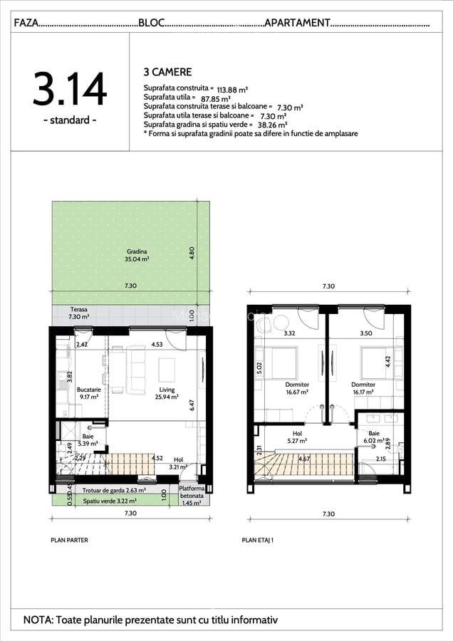 Casa  tip duplex 3 camere cu grădină Bucuresti Pipera - 11