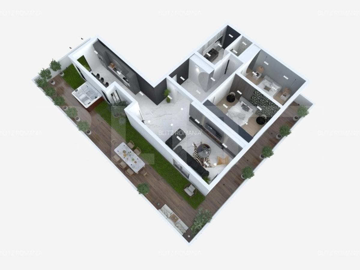 Apartament 3 camere, 82mp utili, terasa 70mp, zona Torontalului - 2