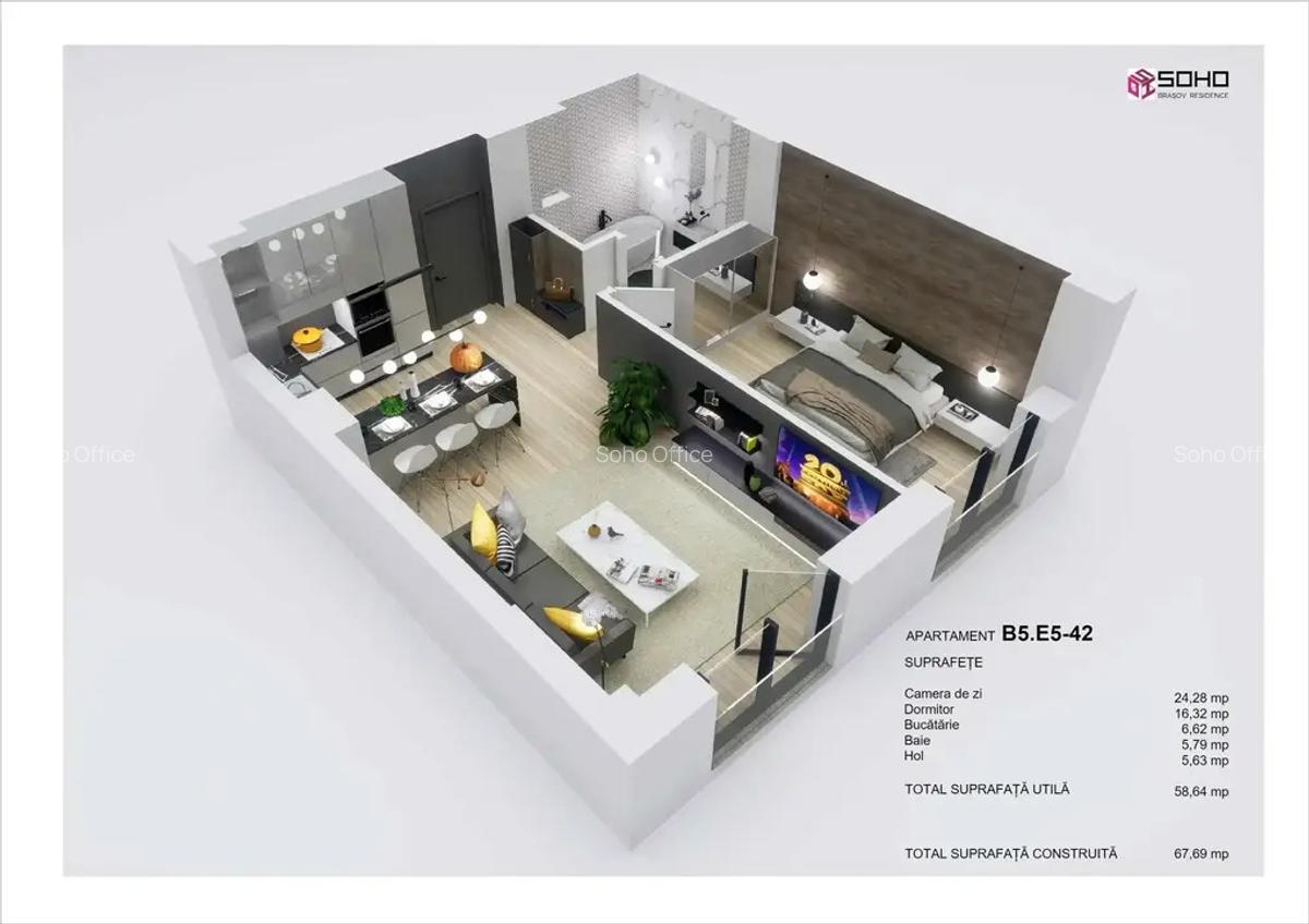 Apartament 2 camere, 2026, avans 15%!! Acceptam CREDIT - 1
