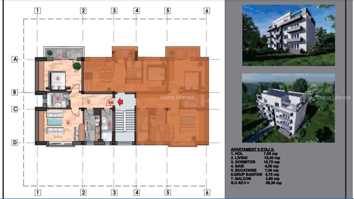 Vanzare apartament 3 camere,  Nicolae Grigorescu, bloc 2025, etaj 1/3, decomanda - 6