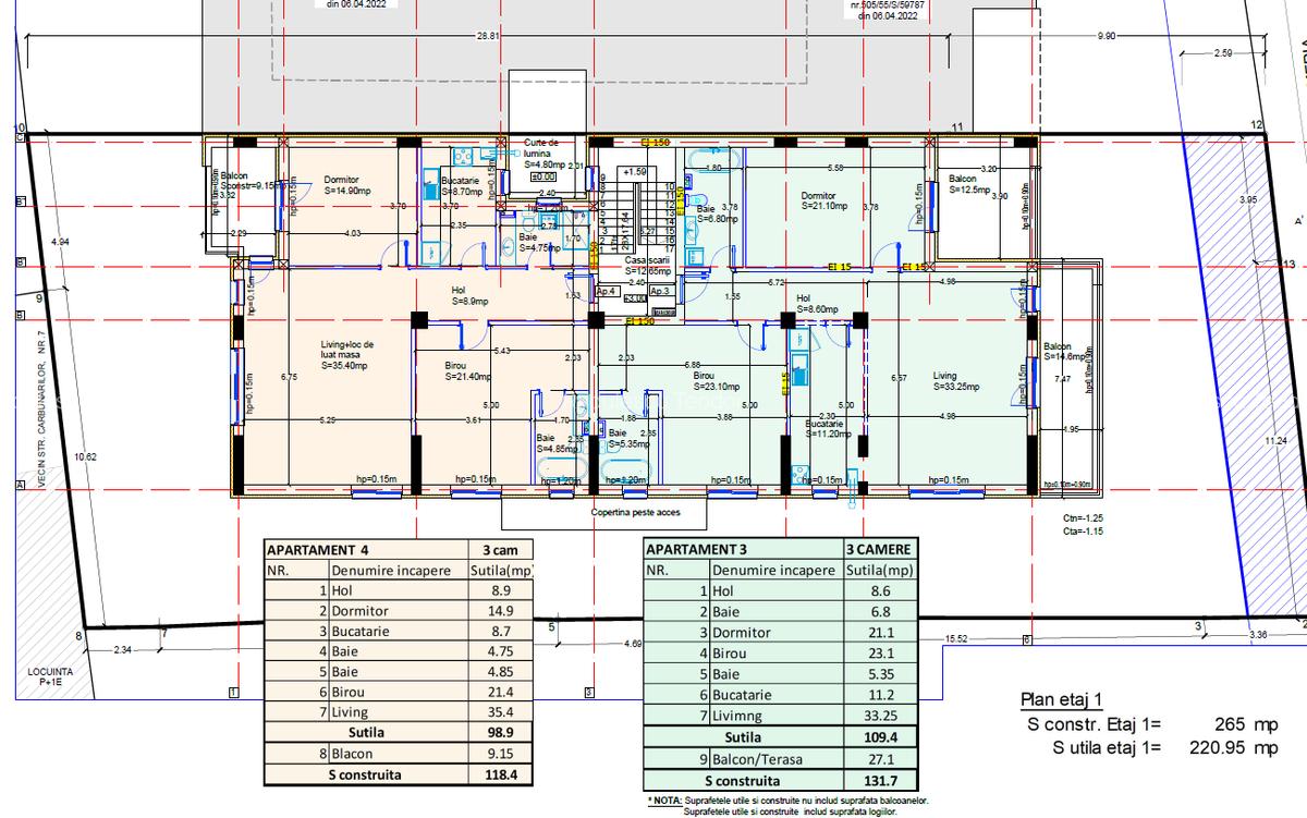 Apartamente 3 camere, decomandate, Et. P+1-2+M,Baneasa-Aviatiei, 2 bai - 10