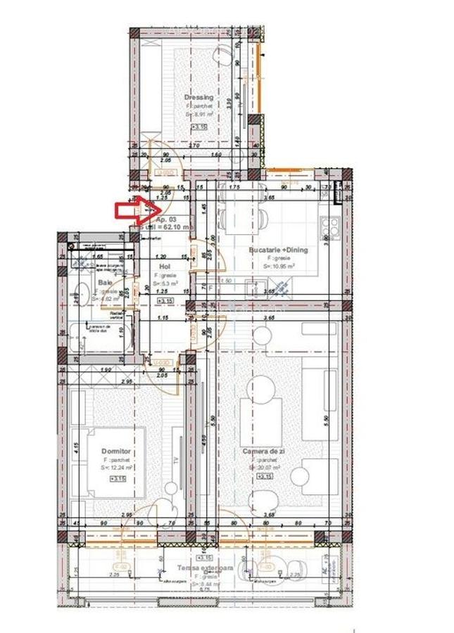 3 camere. Decomandat. Loc de parcare. - 12