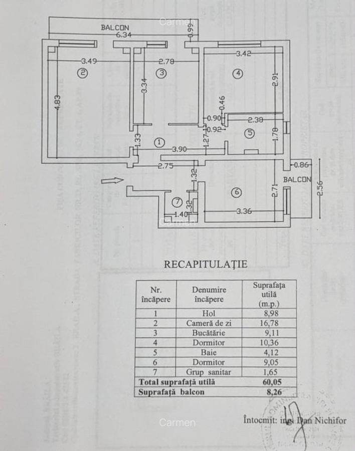 Apartament cu 3 camere, 2 bai, 2 balcoane Bariera, decomandat - 2