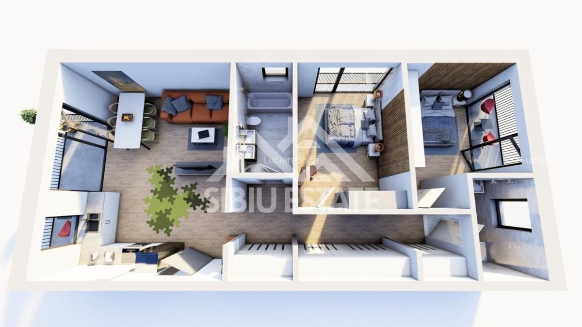 Apartament 3 camere  , 88,7 mp utili , Etaj 1 - 2