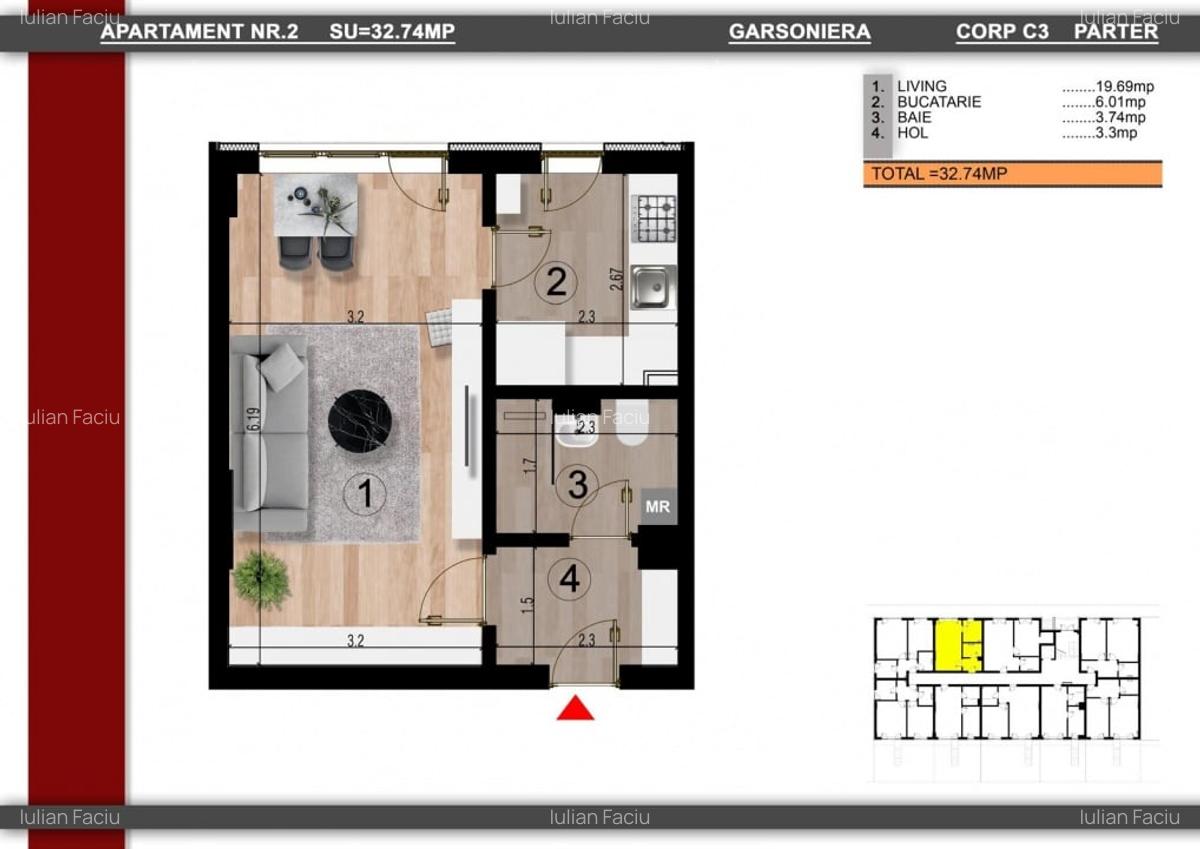 Metrou Berceni Biruintei garsoniera mobilata si utilata. - 2