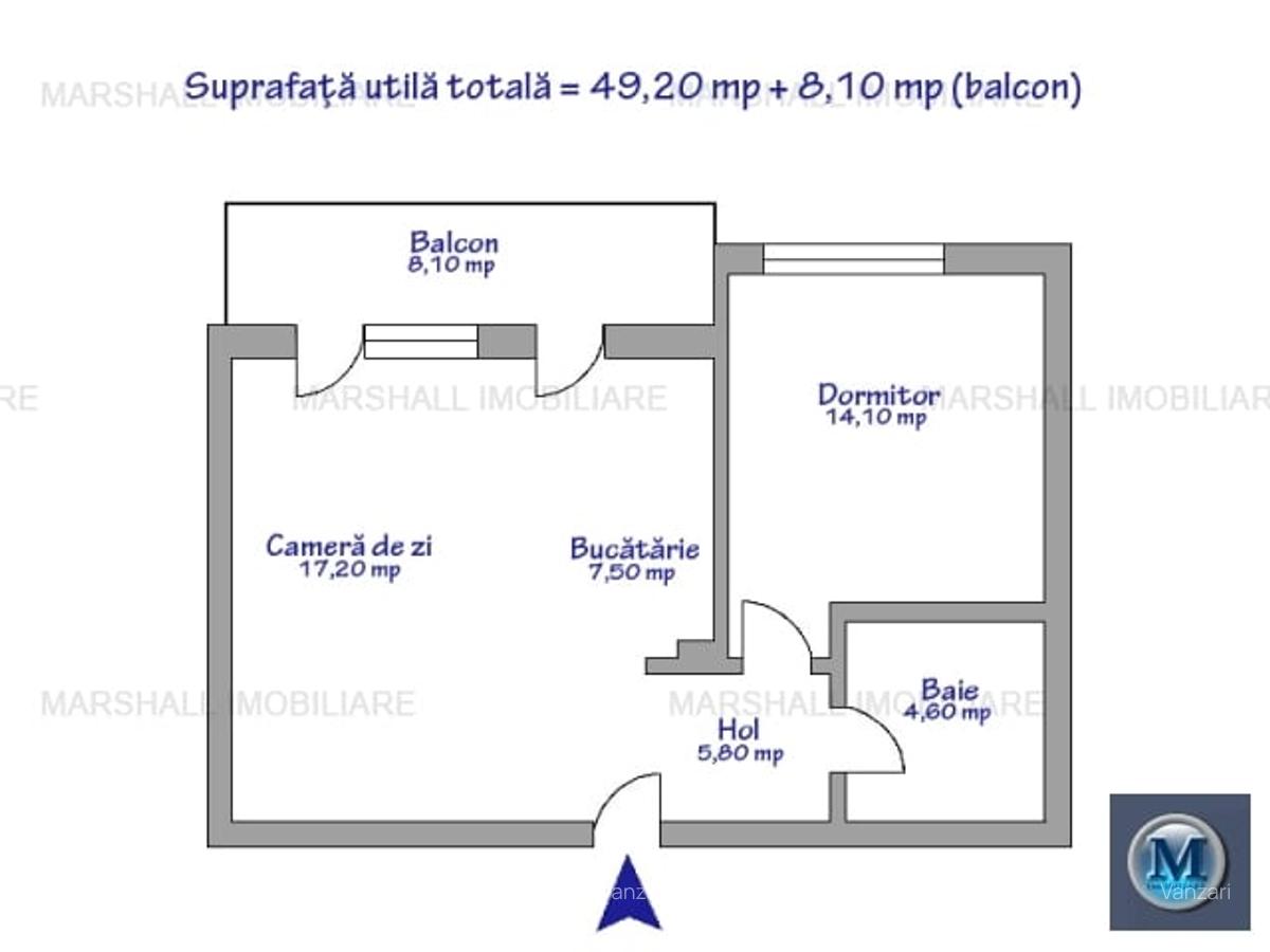 Apartament 2 camere de vanzare, zona Albert, 49.2 mp #16611 - 13