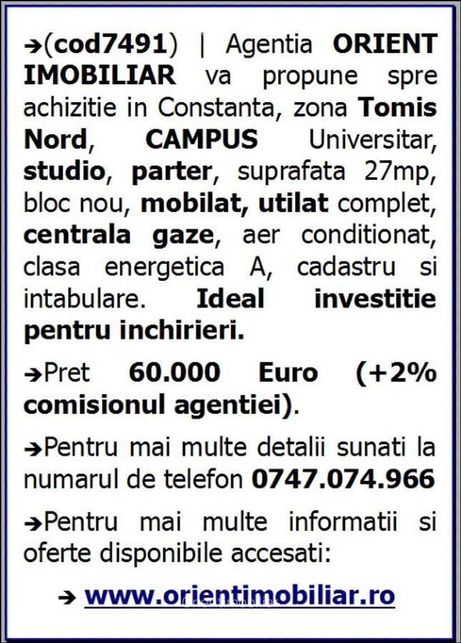 Campus, studio, parter, gaze, mobilat, vanzari Constanta - 8