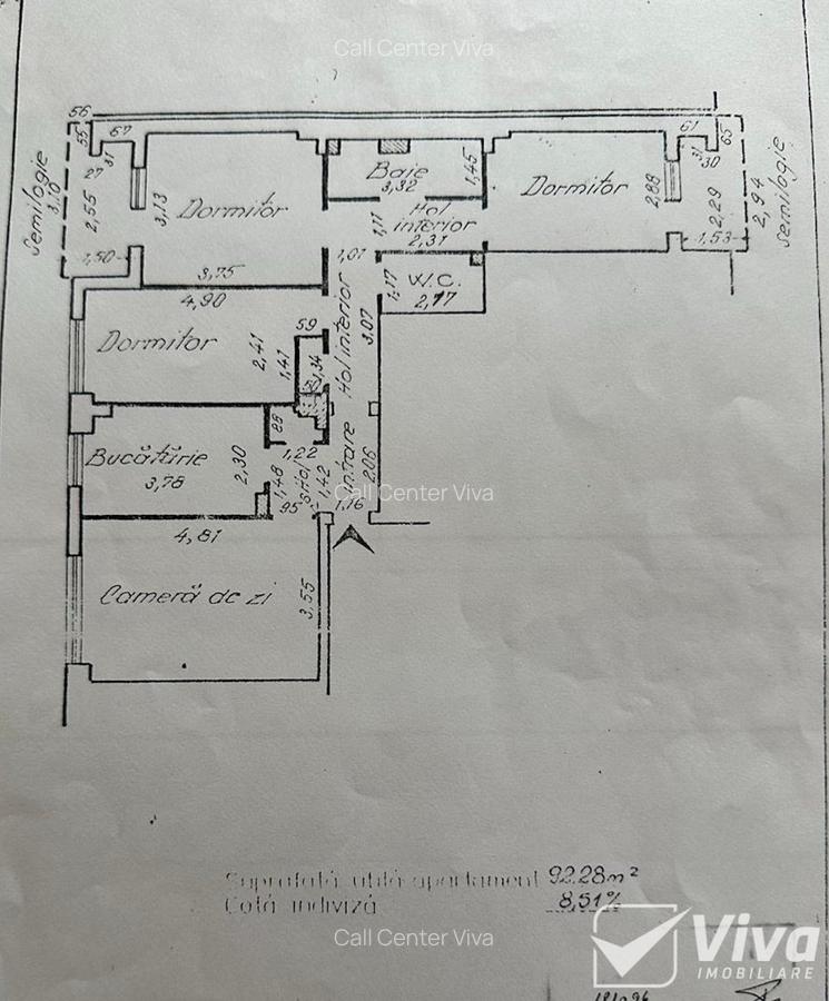4 camere | 2 băi | 2 balcoane | Etaj 2 | Mobilat&Utilat | Dacia - 6