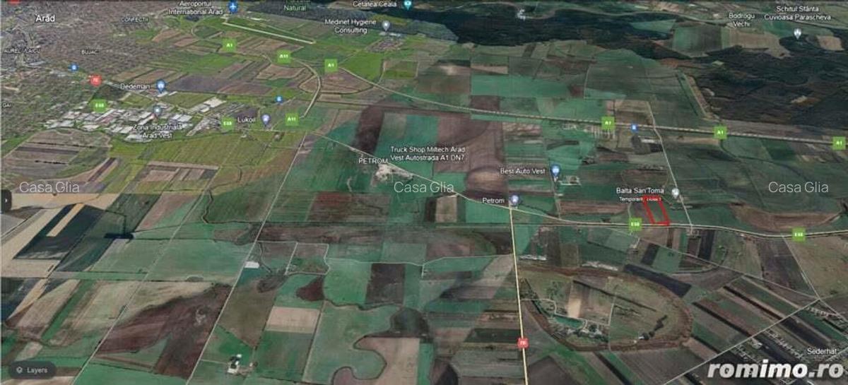Teren 5 hectare la E68 loca?ie excelenta Arad - 6