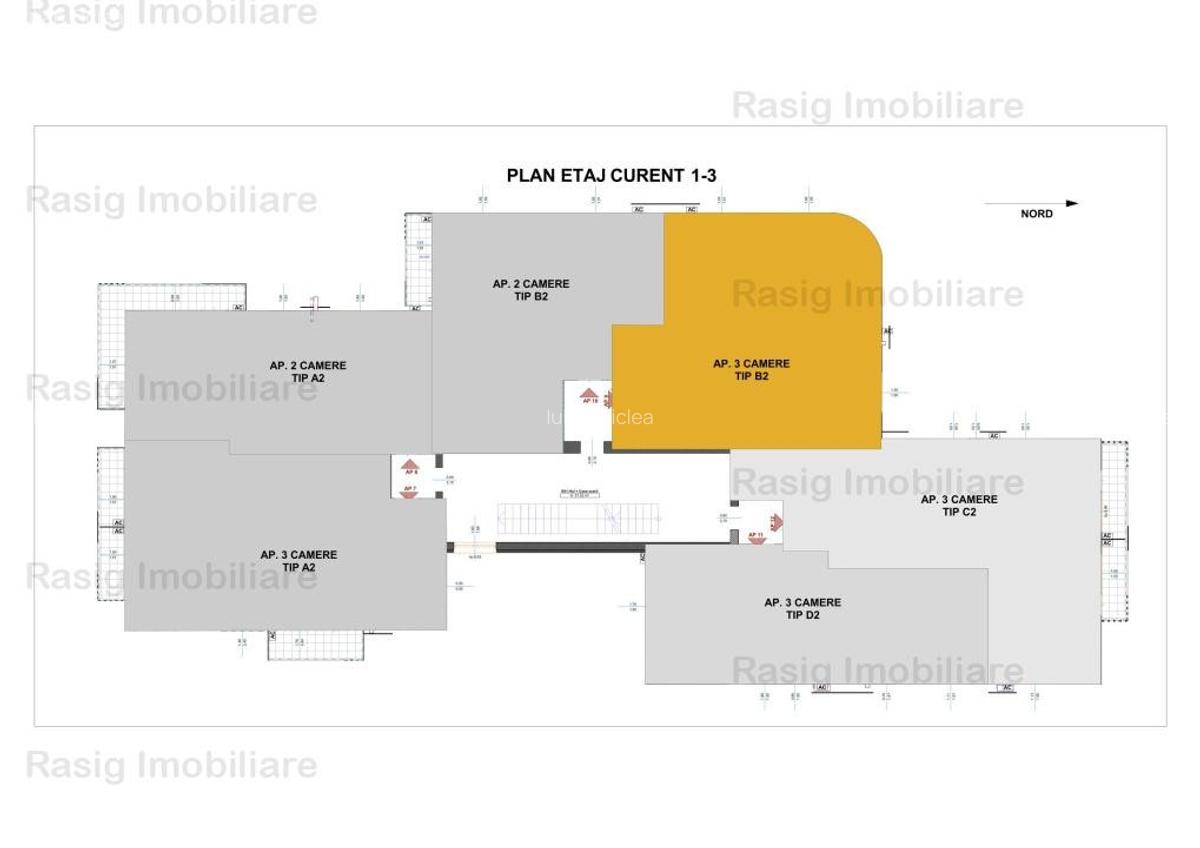 3 camere Tip B2 , etaj 3 , Comision 0% - 7
