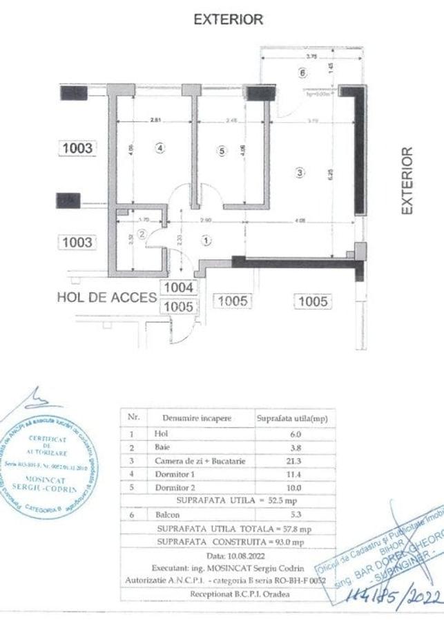Apartament cu 3 camere 58 mp in Prima Onestilor - 15