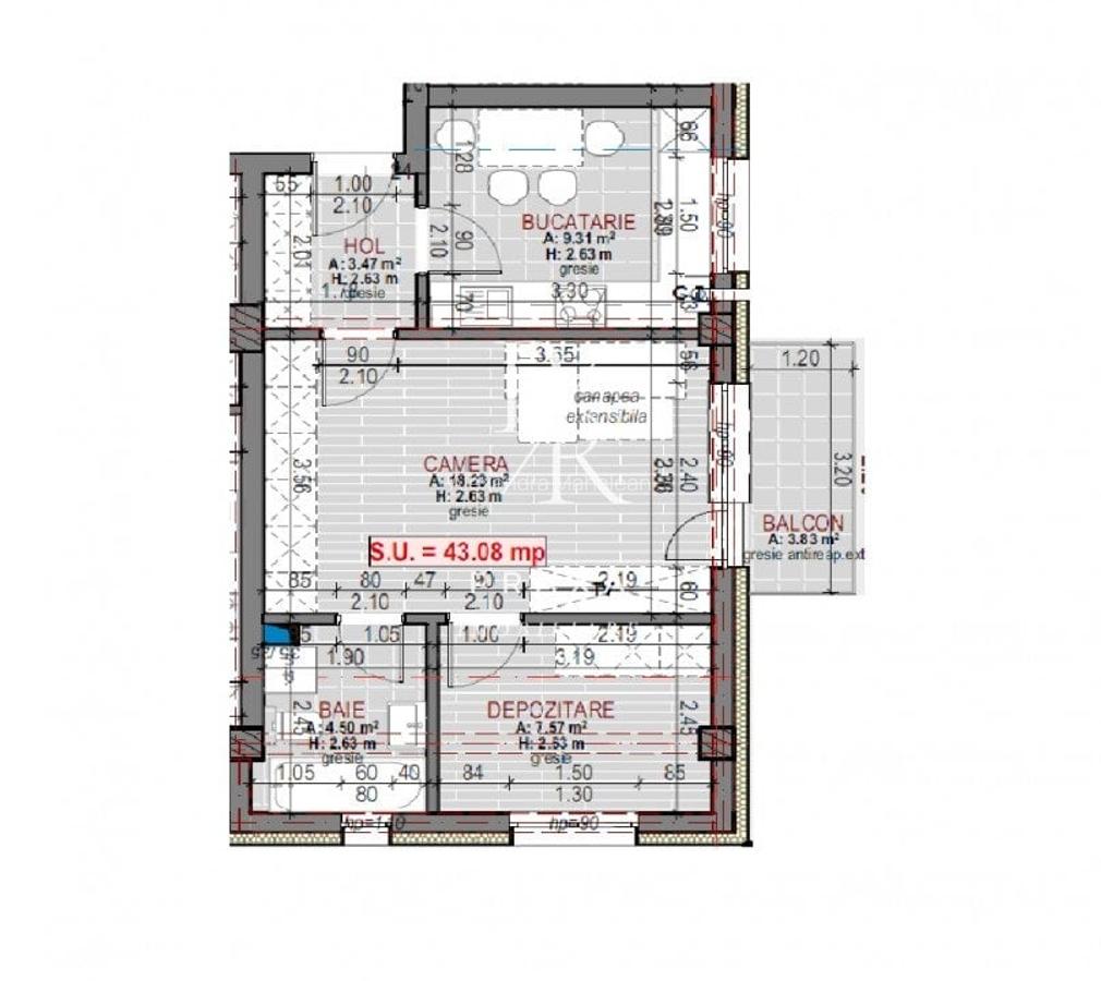 Oportunitate! Apartament cu 1 camera, 43 mp utili, Finisat, Zona Terra! - 1