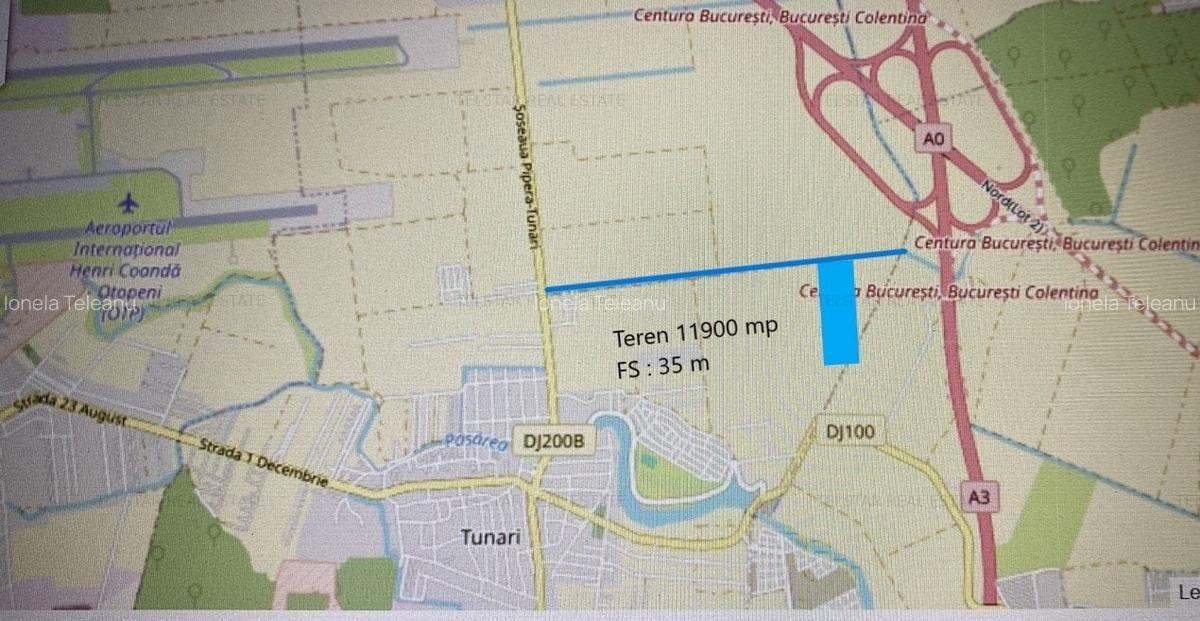 Teren intravilan cu potential! 11900 mp, DJ200, A0, A3, DJ 100, Tunari, IF - 5