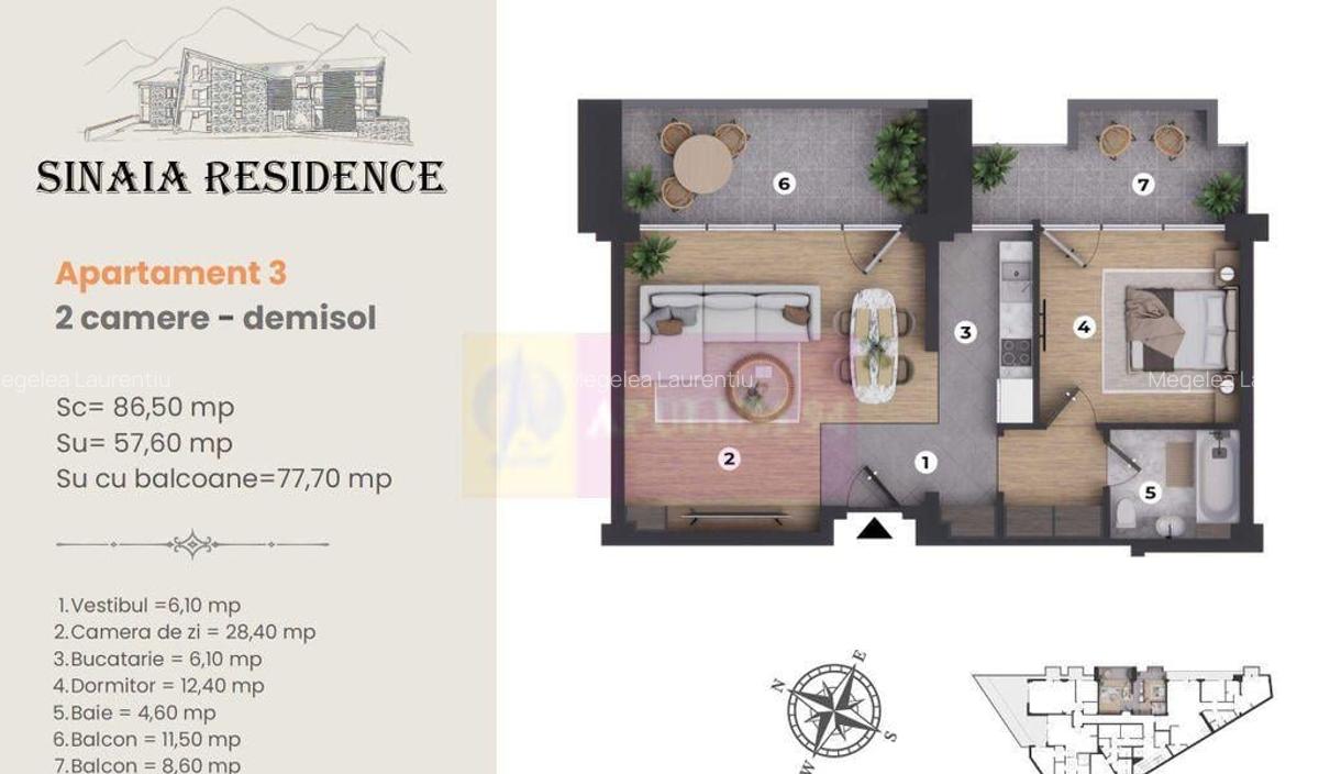 Apartament de Lux cu 2 camere de vanzare in Sinaia, Ap 3 - 2