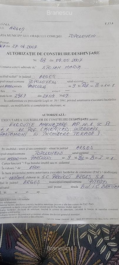 Vand apartament 4 cam. ,Topoloveni, etaj 1, ultracentral, langa Profi - 13 Vand apartament 4 cam. ,Topoloveni, etaj 1, ultracentral, langa Profi - 13