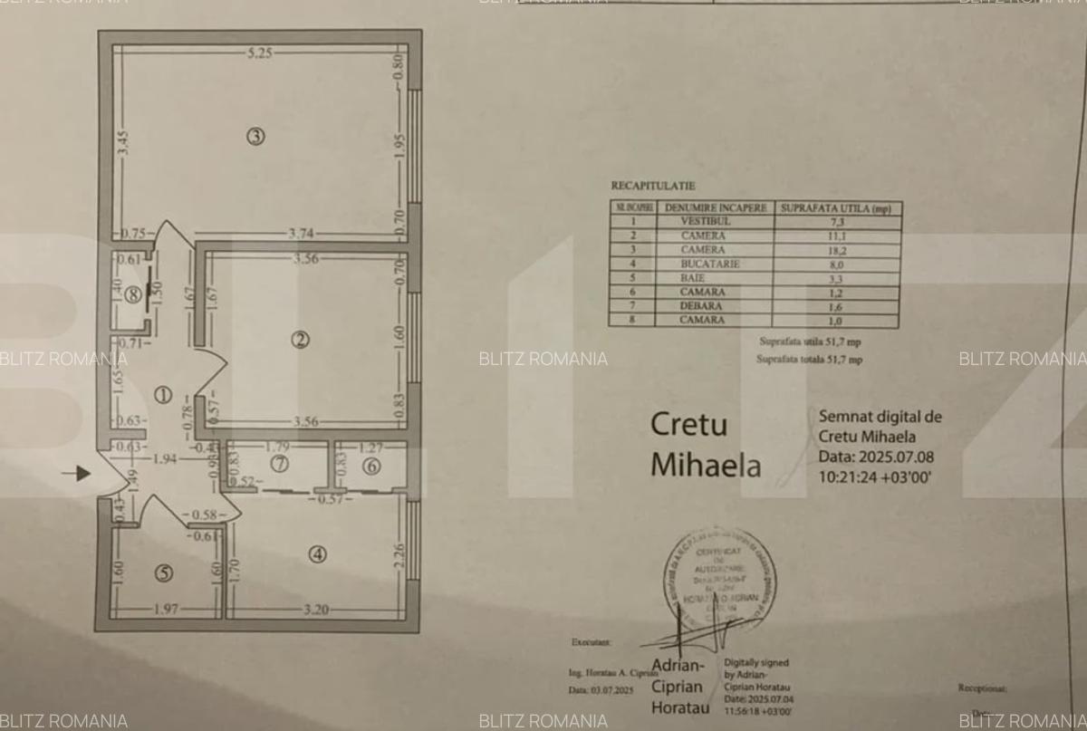 Apartament cu 2 camere, 51,7 mp – Camil Ressu/Dristor, Sector 3 - 8