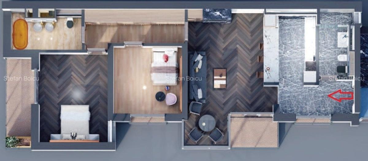 Apartament cu 3 camere semidecomandat în 13 Septembrie - 12