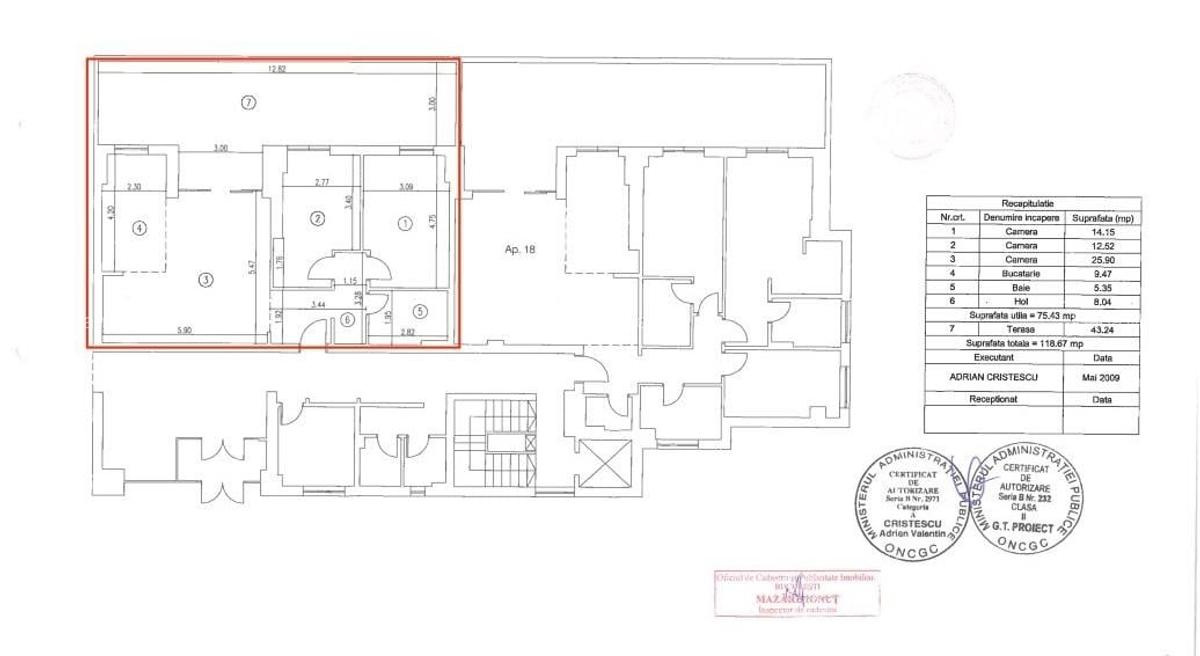 Apartament cu 3 camere semidecomandat în P-ța Victoriei - 7
