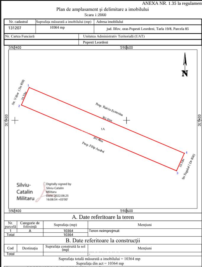 De vânzare – Teren 10.364 mp, Popești-Leordeni, între Str. Fagului și Str Viilor - 3