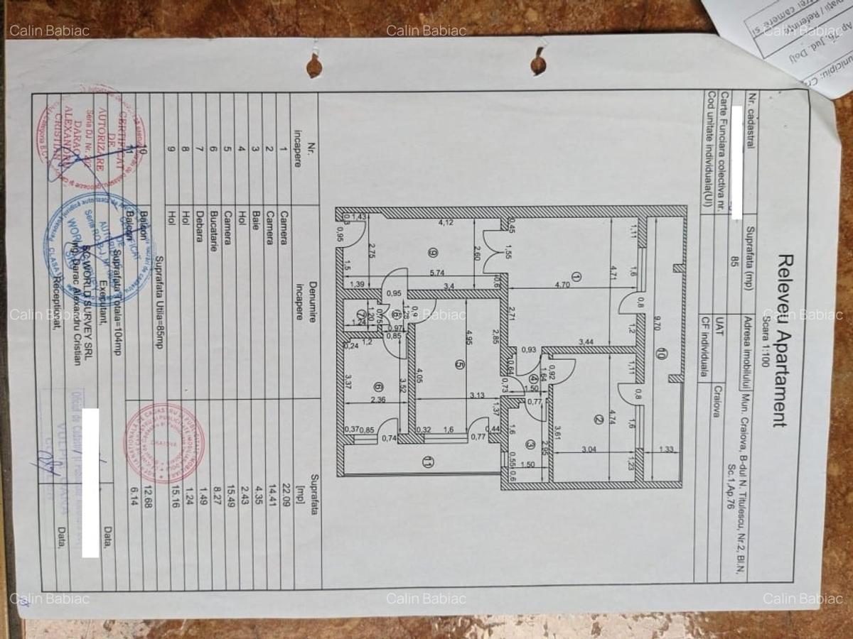 Apartament cu 3 camere semidecomandat în Central - 7