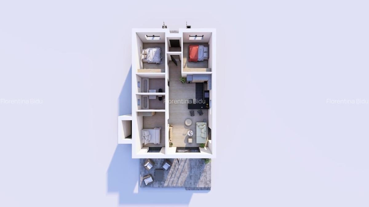 Vilă individuală cu 4 camere, parter, 400 mp teren City Nord Tunari - 8