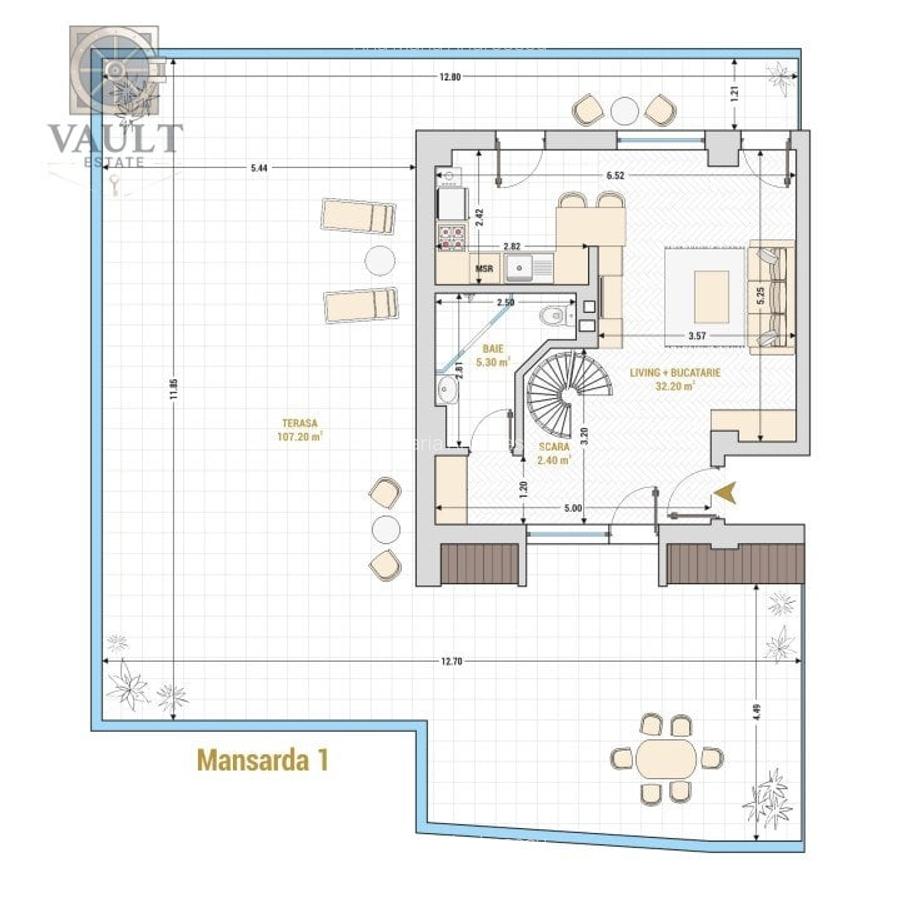 Apartament 2 Cmere-Tip Duplex-Terasa 100MP - 7
