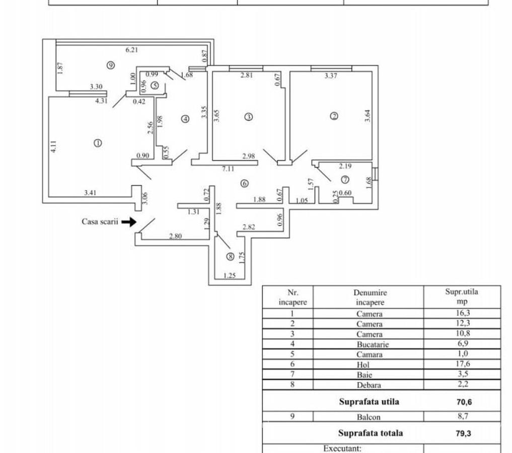 Apartament cu 3 camere in zona Micro 13 - 1