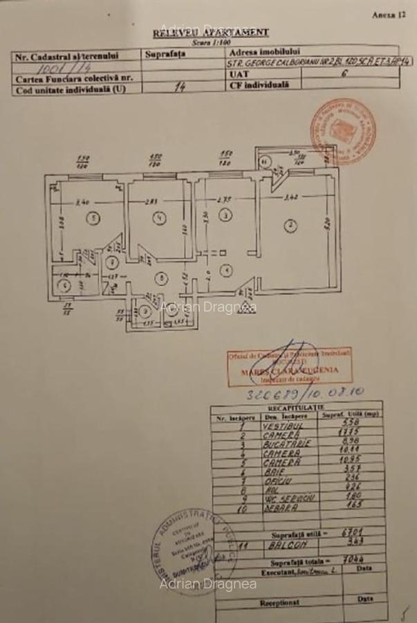 Apartament 3 camere-decomandat-zona Gorjului - 2 băi - 9