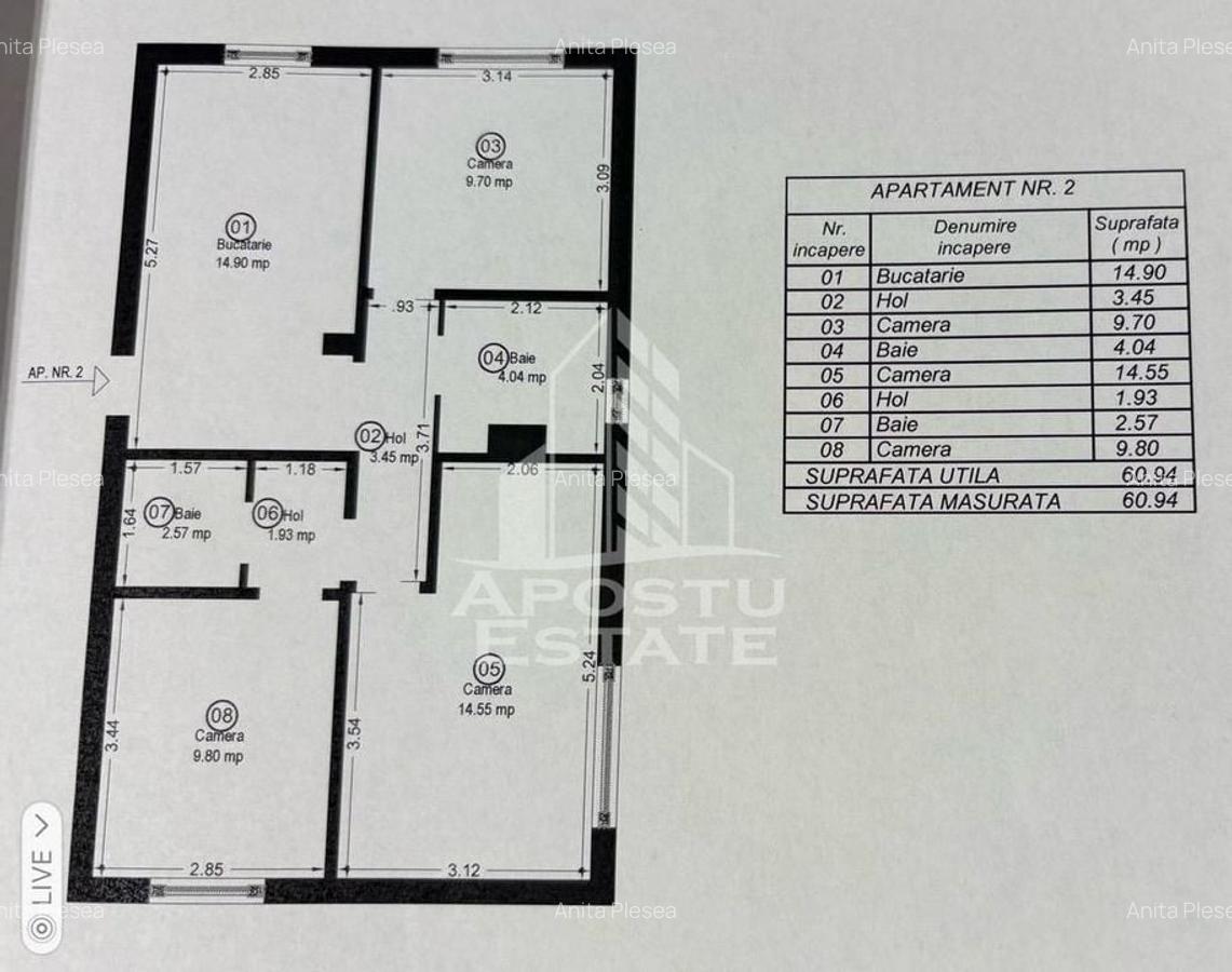 Apartament 3 camere, parter, zona Lipovei - 4