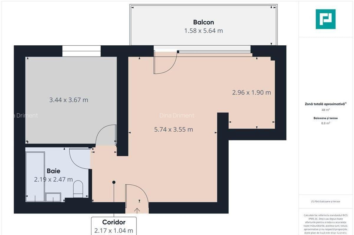 Apartament 2 camere, etaj 1 in Freidorf , 50 mp - 10