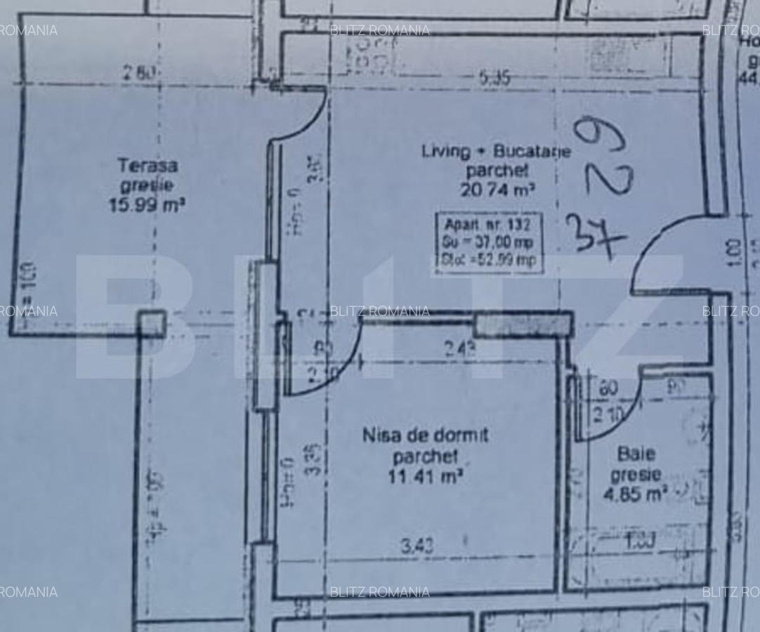 Oportunitate investitie! 2 camere, 37 mp, terasa 16 mp, zona Spitalului Regional - 6
