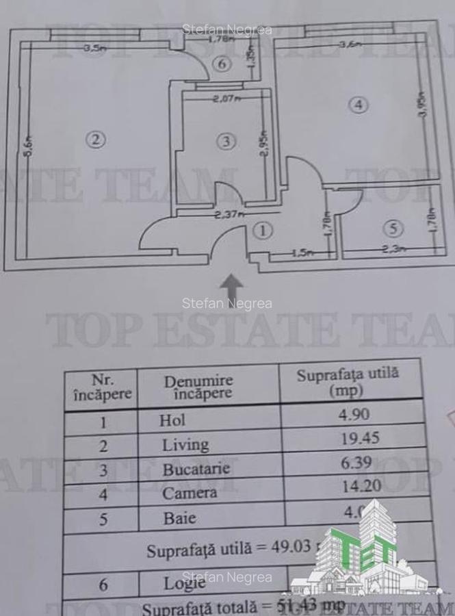 Apartament 2 camere cu centrala proprie in bloc nou - 8