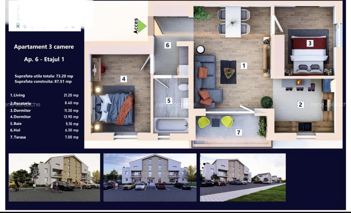Apartament cu 3 camere decomandat în Sânpetru - 3