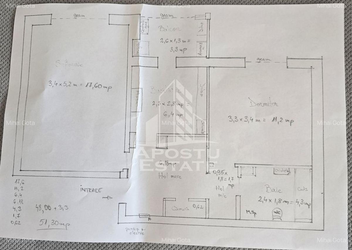 Apartament cu 2 camere, decomandat, centrala proprie, zona Lipovei - 6 Apartament cu 2 camere, decomandat, centrala proprie, zona Lipovei - 6