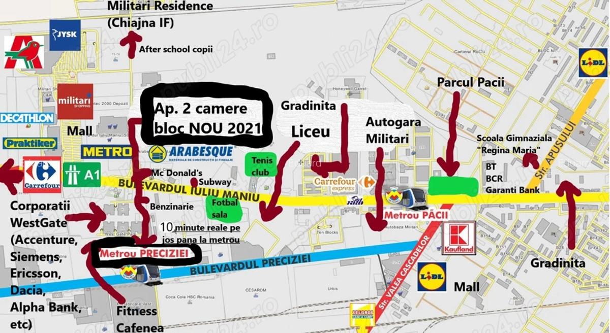 Inchiriez ap2cam mare cu bucatarie separata BLOC NOU (cu parc) 9min metrou M3 Preciziei + PARCARE - 3