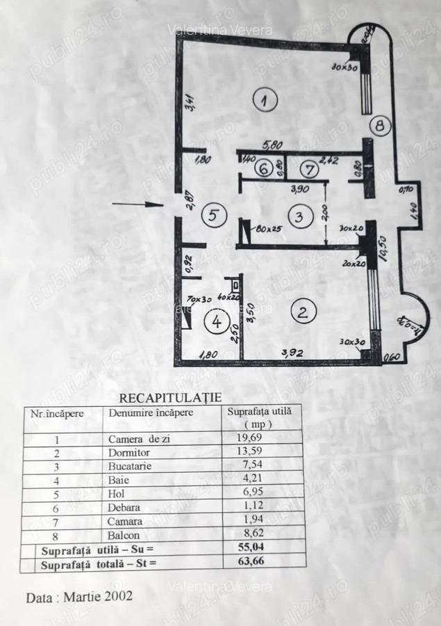 Apartament spatios, 2 camere decomandate, etaj 1, zona Piata Centrala - 2