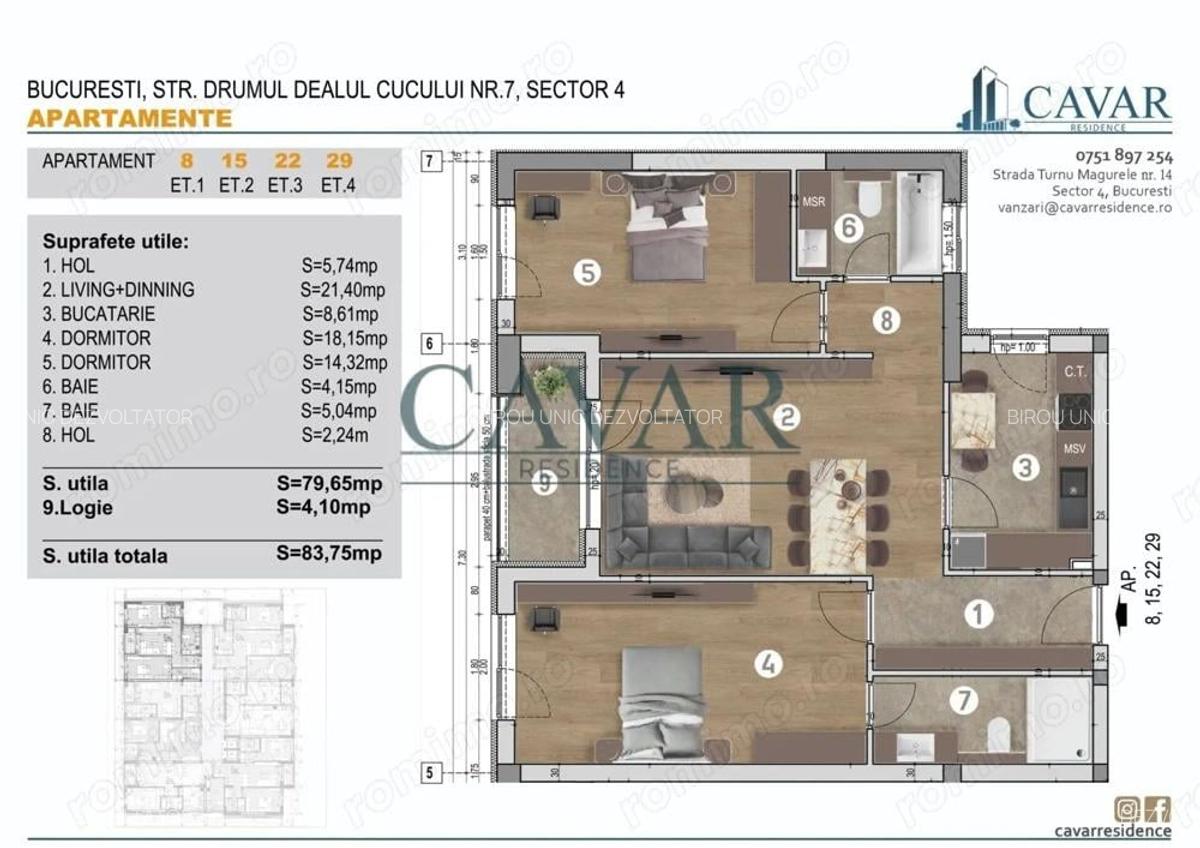Cavar Residence 3 Camere 2 Bai Modern Comision 0% - 1