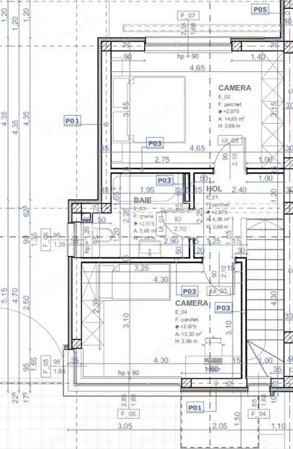Duplex 3 camere, Su = 84,4 mp, St= 369,5 mp, Mosnita Noua - 3