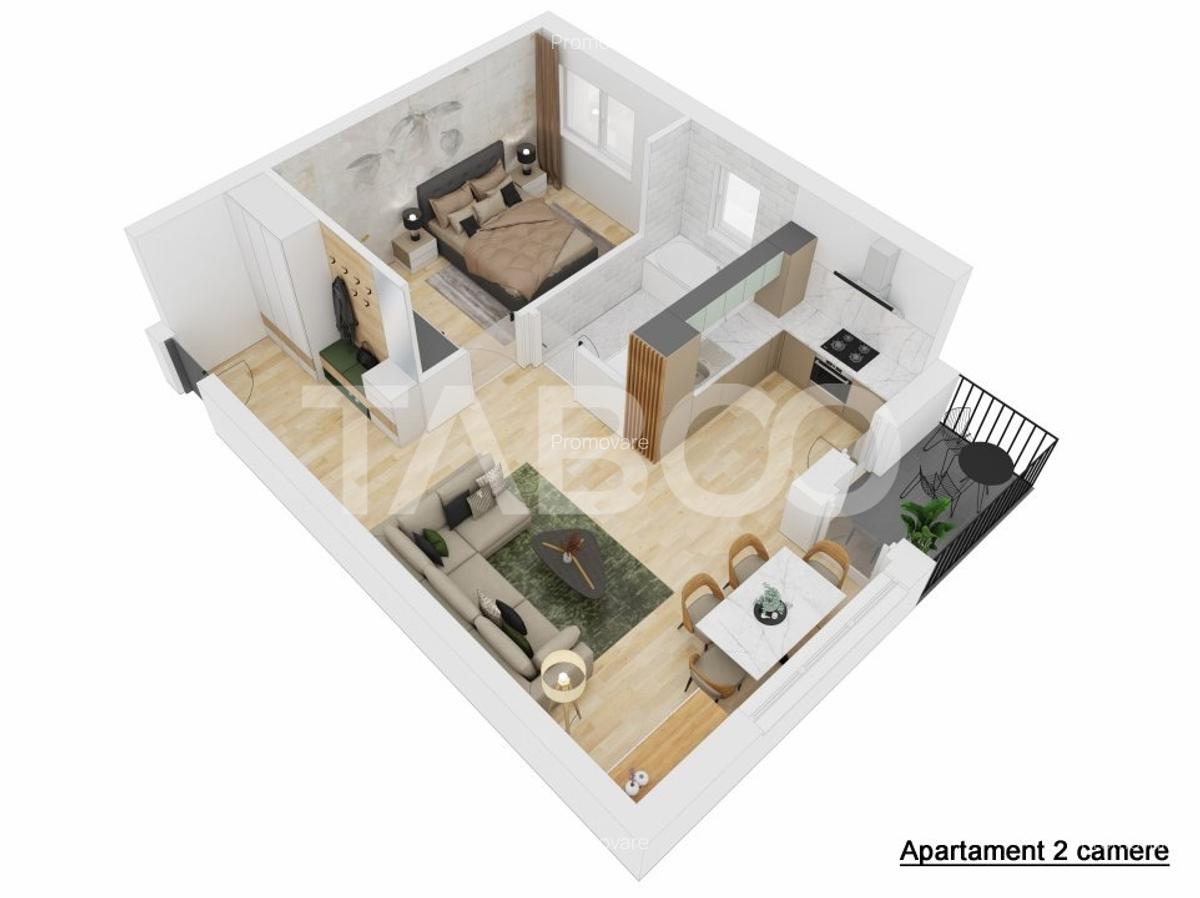 FARA COMISON ! Apartament 2 camere 51 mpu si balcon zona Doamna Stanca - 4