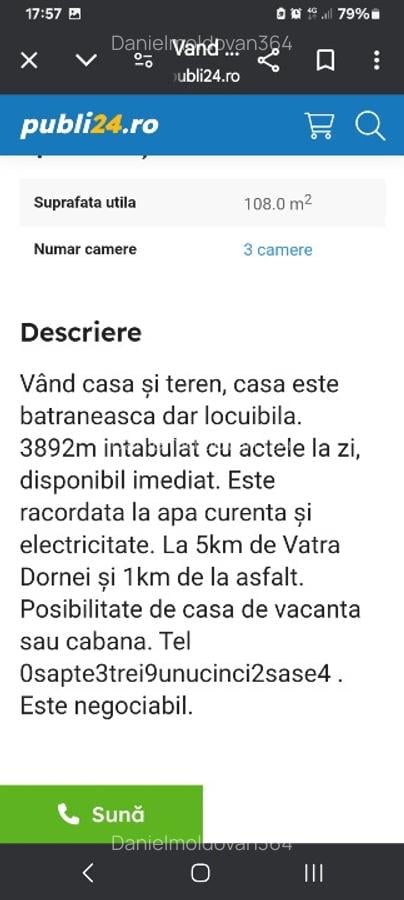 Vând casa batraneasca și teren 3892m - 3