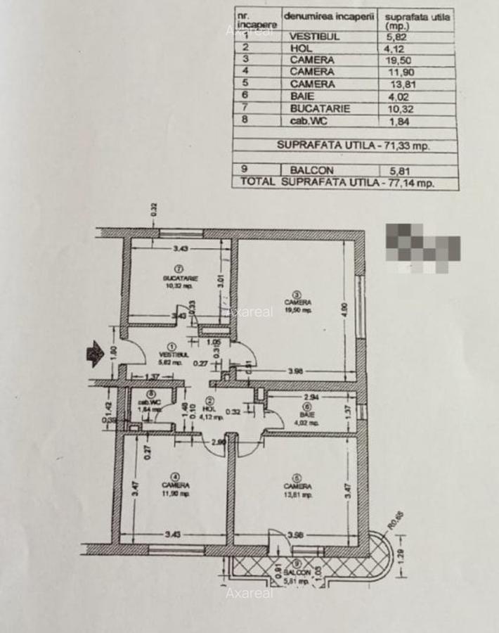 De vanzare I 3 camere Nerva Traian -Scoala 81 I - 10